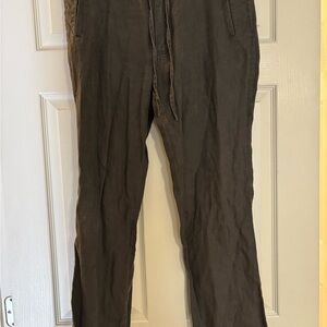 Saks Fifth Avenue Dark Gray Linen Pants
